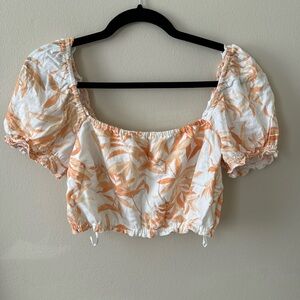 A&F crop puff sleeve top